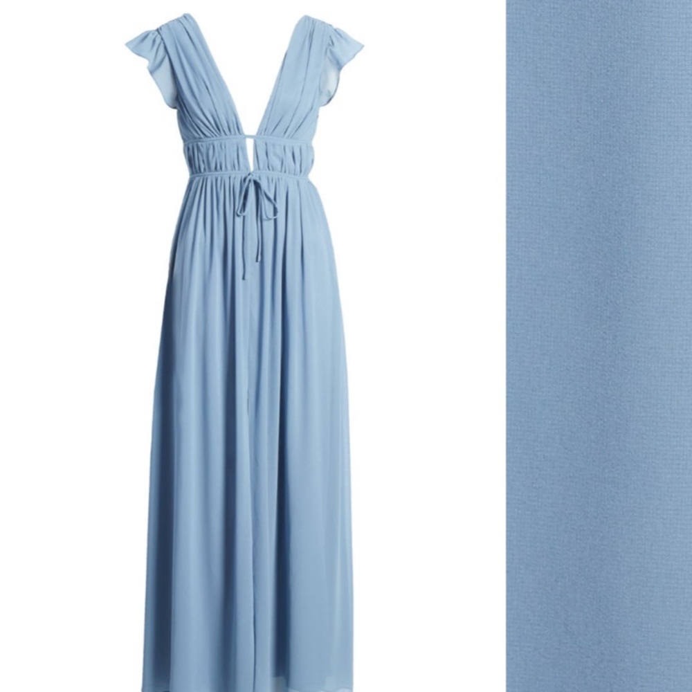 Blue Lulus Ruffle Maxi Dress
